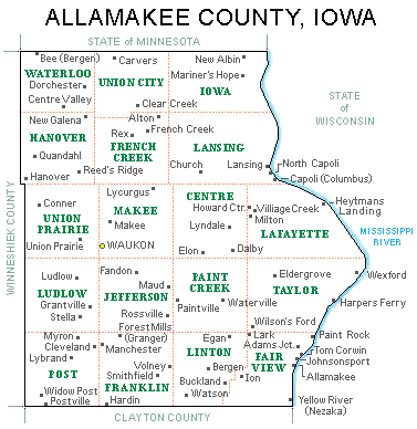 Allamakee co. township map