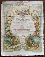 Marriage certificate of Martin Roeber &  Alvina Middendorf 
