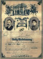 Darius Orr - Bertha J. Harris marriage certificate, 1889 - click to enlarge -