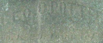 Close-up of Geo. O. Potter gravestone inscription - photo by S. Ferrall