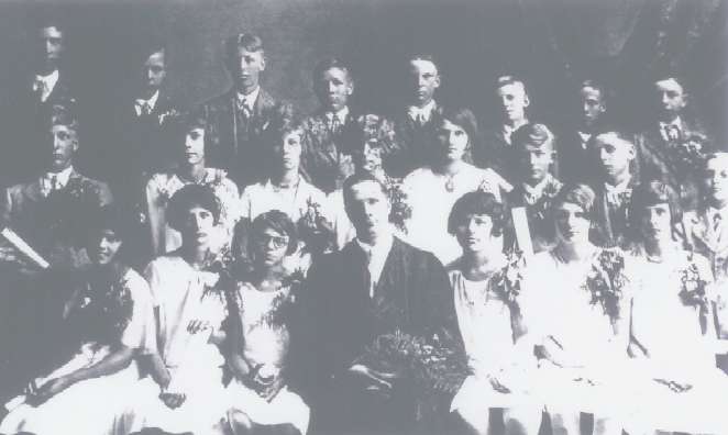 St. Paul's Lutheran 1928 confirmation class - Postville