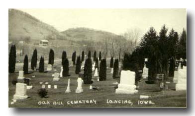 Vintage photo postcard of Oak Hill cemetery ca1910 - contributed by Errin Wilker