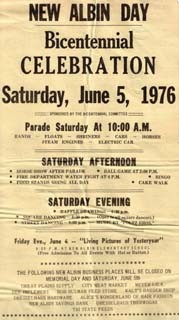 New Albin Bicentennial Celebration flyer - 1976