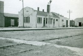 Postville train depot, 1956