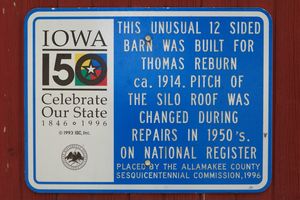 Reburn 12-sided barn, historical marker - photo by Errin Wilker
