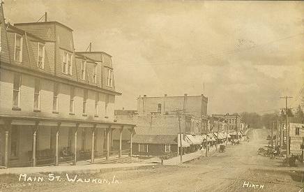 Main street Waukon 1910 postmark