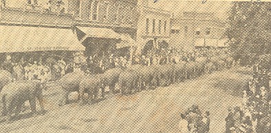 Ringling Brothers circus parade, Sept 3, 1915 Postville