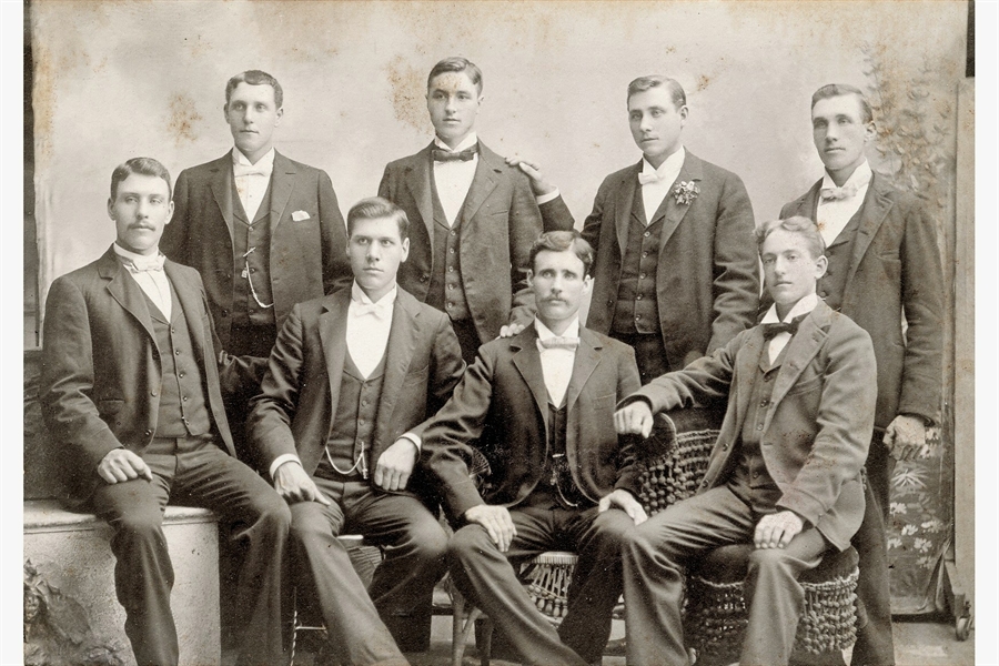Front row left, possibly Herbert Rudolph Olson and Clarence Olson (sons of Axel and Christina), others Unknown (submitter: Martha Forsyth  - martha.public.mail@verizon.net)