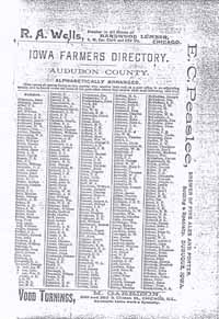 1892 Farmer's Directory Audubon Page1
