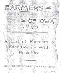 1892 Farmer's Directory Cover