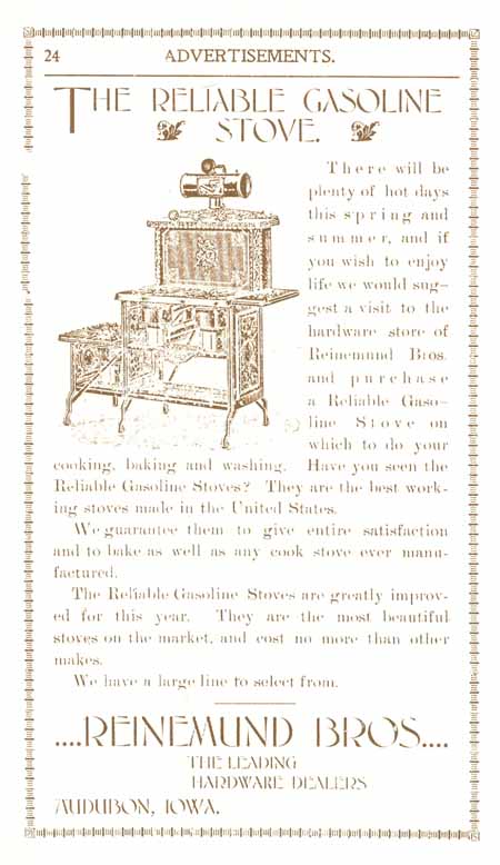 1898 Columbian Club Cookbook Advertisements Reinemund Bros.