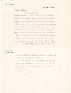 Lafe Simpson 1913 Letter