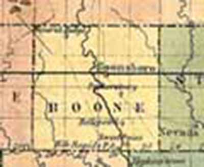 1855 Map Boone County Iowa