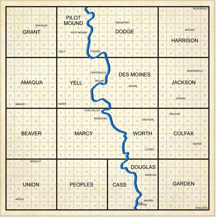 Boone County IA Townships Map