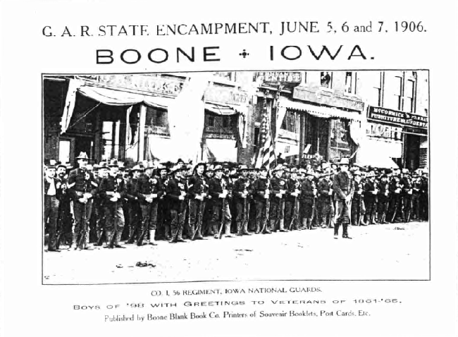 1906 GAR State Encampment, Boone, IA, Page 1