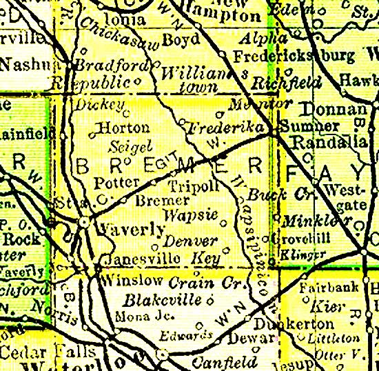 1895 Bremer county atlas map