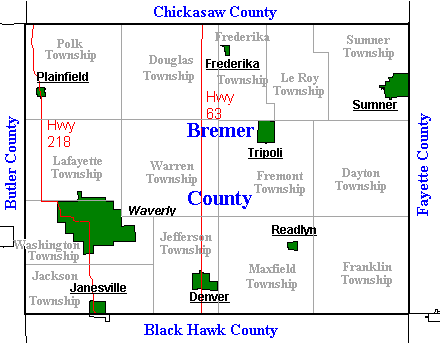 Bremer County Map
