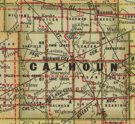 1917 map of Calhoun County