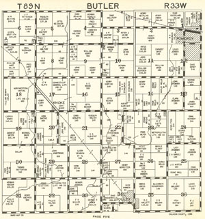 1934 map of Butler Township