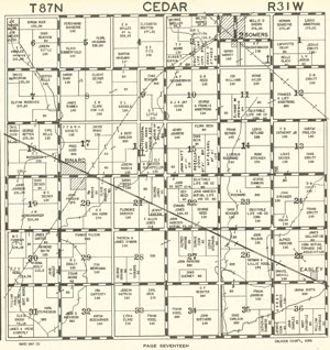 1934 map of Cedar Township