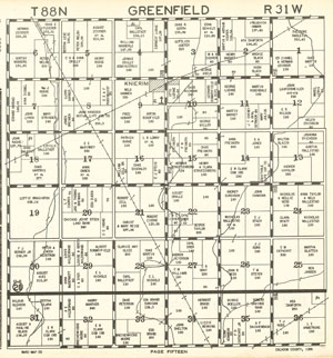 1934 map of Greenfield Township