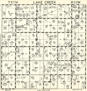 1934 map of Lake Creek Township