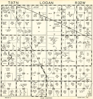 1934 map of Logan Township