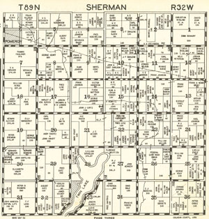 1934 map of Sherman Township