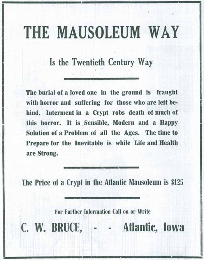 C. W. Bruce, Atlantic Mausoleum