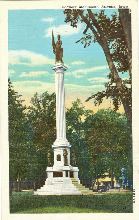 Cass County Soldiers Monument, Color View, Atlantic, Iowa