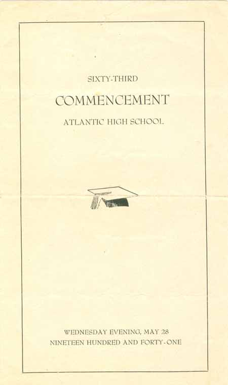 1941 Commencement Program, Atlantic, Iowa