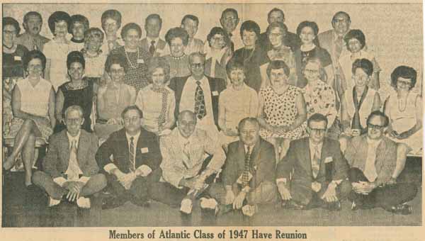 1947 Class of Atlantic High School, Atlantic, Iowa, Reunion June 1972