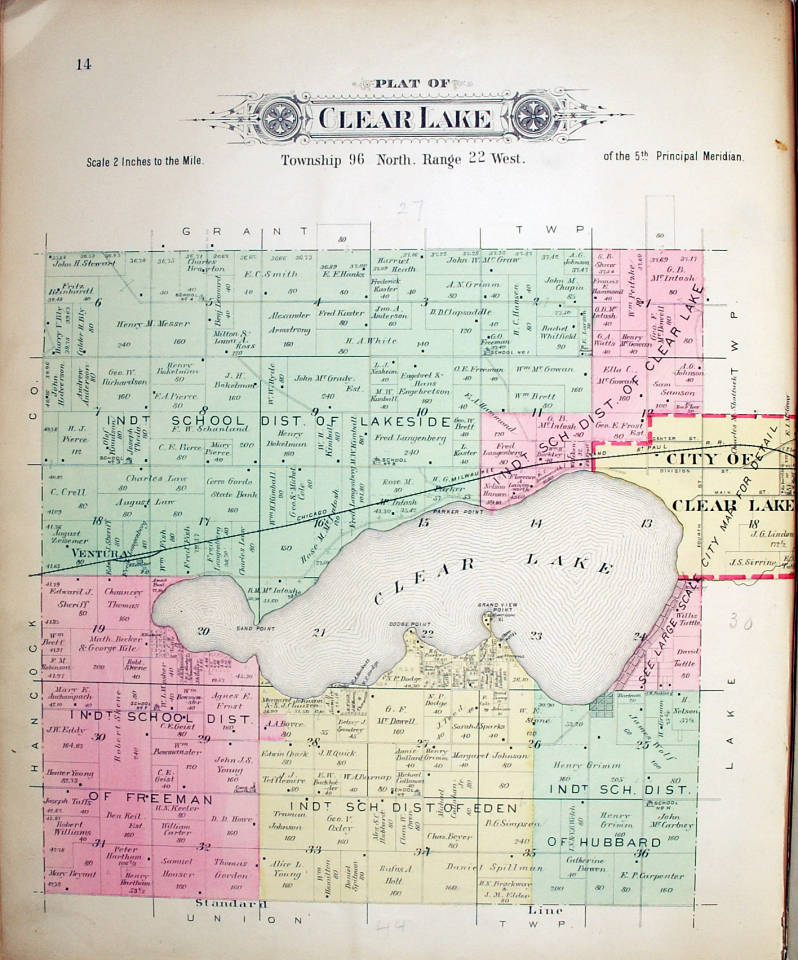 1985 Map of Clear Lake Iowa