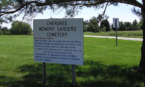 Entrance to Cherokee Memory Gardens