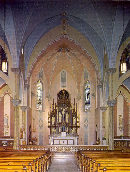 Photo of the origional interior of St. Mary's church