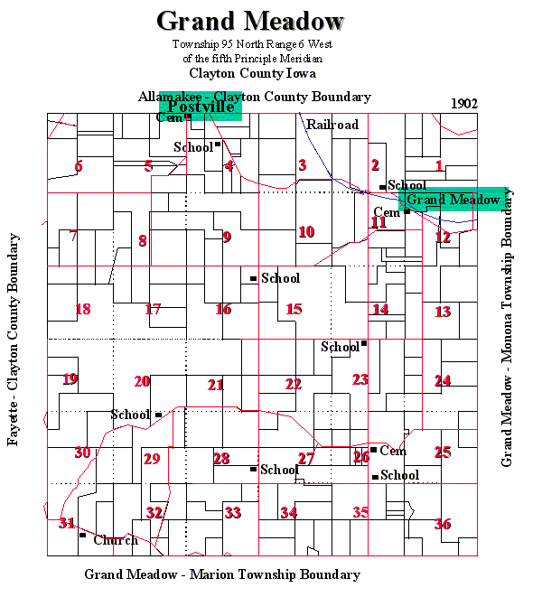 Grand Meadow plat map - 1902