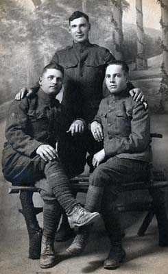 Stanley T. Sargent with two of his WWI buddies