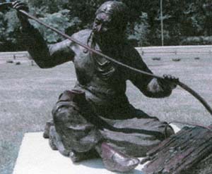 Bronze statue of Emma Big Bear which was installed