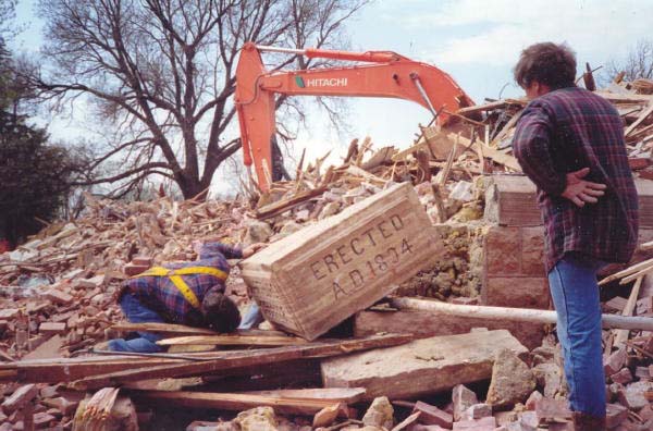 Demolition of Wartburg College, Clinton, Iowa