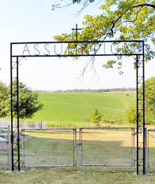 Assumption Blessed Virgin Mary Catholic Cemetery entrance, Zwingle, Dubuque co., Iowa