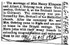 Albert J. Gehring & Nancy Kimpson Marriage announcement, 1902