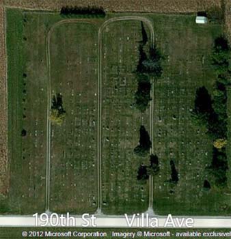 aerial view of Alexander cemetery - Bing Maps