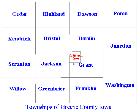 Green County Iowa Township Map