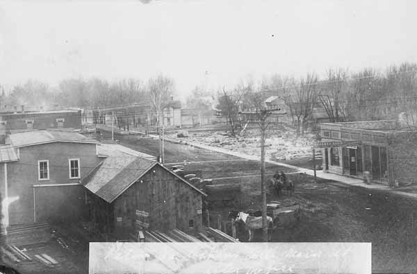 Paton, Iowa from the north, Main Street  After the Fire
