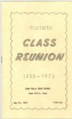 1933 IFHS Class Reunion Booklet Cover