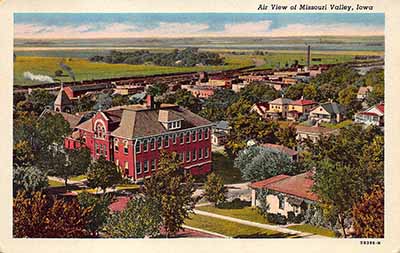 Postcard - Aerial View of Missouri Valley - 1909