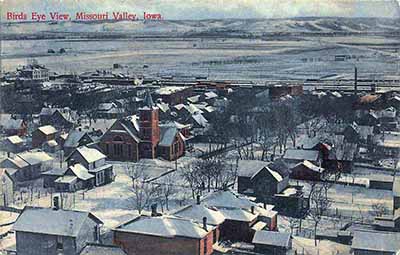 Postcard - Aerial View Across 7th - Missouri Valley