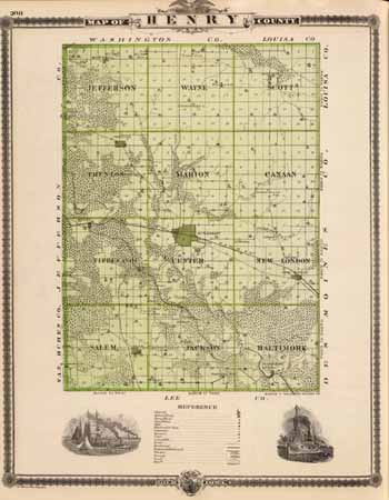 1875 Henry Co IA Map