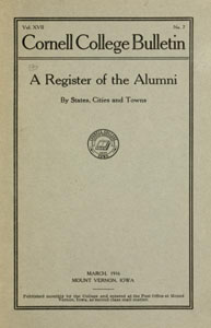 Cornell College Register of Aumni, March 1916