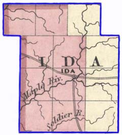 1864 Ida County map